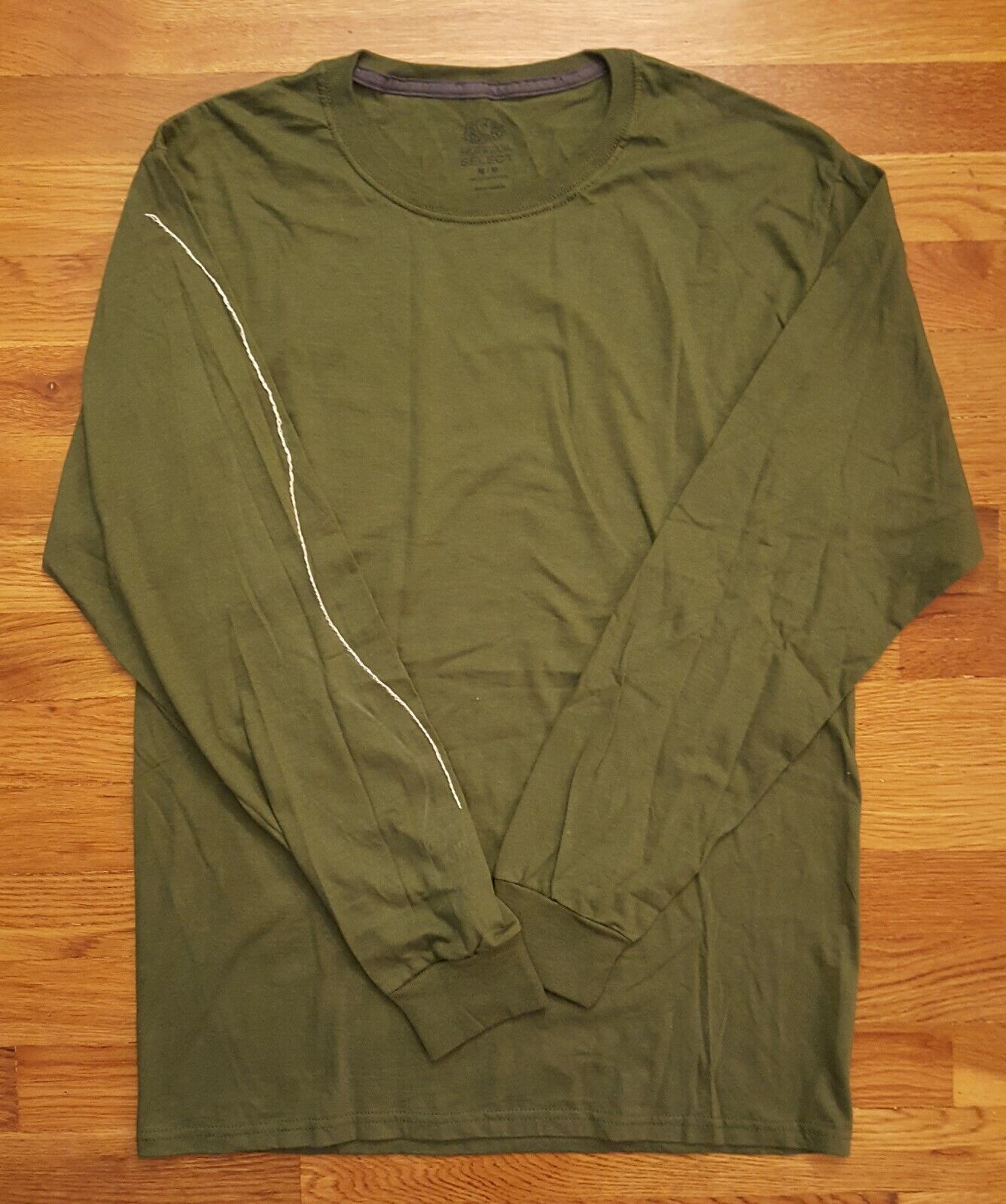 Fruit of the Loom STITCH Dark Army Olive Green Long Sleeve Tee T-Shirt Medium M - £19.80 GBP