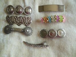 Vintage Barrettes mixed Lot of 7 Metal, Beaded, Rhinestone - $47.52