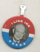 I LIKE IKE Eisenhower 2&quot; fold over Seagrams back pin - $7.99