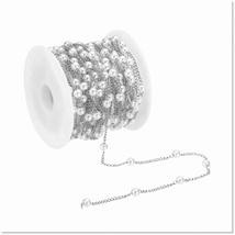 Stunning DIY Jewelry: 5m Pearl Beading Chain Spool &amp; 4mm Silver Chain Li... - $39.59