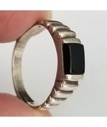 vintage sterling size 5.5 &quot;STER&quot; ring ladies black onyx 925 ESTATE SALE - €34,61 EUR
