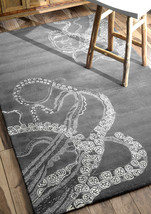 New Rug USA Octopus Handmade Tufted Modern Design 100% Woolen Area Rugs &amp; Carpet - £197.04 GBP+