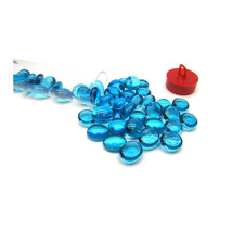 Gaming Stones Crystal Light Blue Glass Stones 4&quot; Tube - $18.10