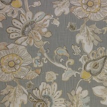 Almada Granite Richloom Slub Duck 54&quot; Wide Gray Jacobean Floral Fabric 2.25 yard - £21.98 GBP