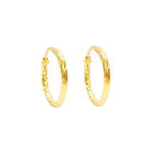 22ct Yellow Gold Pair Of Diamond Cut High Polished Hoop Earrings 11.5mm ... - $248.65