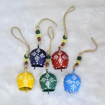 Handmade 5 pcs, 7cm Painted Bells Hanging Harmony Multicolor Festive Decor Witch - £15.51 GBP