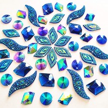 50Pcs Special Effect Different Shapes Mirror Ab Gems Sew On Rhinestones ... - £14.15 GBP