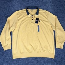 Izod Saltwater Sweater Men 2XL Yellow 1/4 Button Relaxed Classic Long Sl... - $15.73