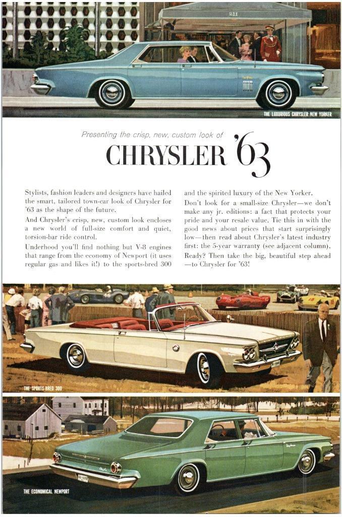 Chrysler 1963 Magazine Ad Print Design Advertising - £26.24 GBP