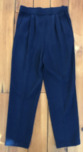 Marie Gray St John High Waisted Navy Blue Wool Knit Blend Slacks Pants 4... - £47.06 GBP