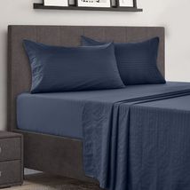 Navy Blue Microfiber Comfort 4 Piece Bed Sheet Set Deep Pocket 1800 Series Hotel - £19.30 GBP+