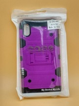 Purple Kickstand Case for Apple iPhone XS Max - Rugged Hybrid Cover USA & Fast! - $3.00