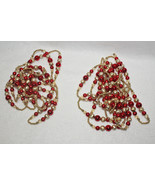 Red &amp; Gold Beaded Garland - Christmas Tree Garland - 2 Strands - 18 Feet... - £18.66 GBP