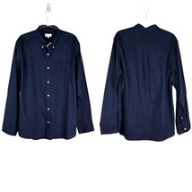 GAP Mens Button Down Shirt Standard Fit Poplin Stretch Navy XL New - £22.65 GBP