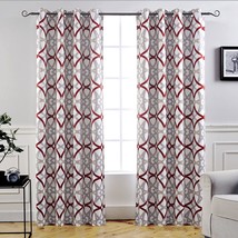 Set Of 2 Panels, Each 52 Inches By 84 Inches, Red And Gray Driftaway Alexander - £34.36 GBP