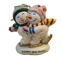 Fitz and Floyd Frosty Folks Happy Holidays Ornament Snowmen 2001 FF Classics - £16.88 GBP
