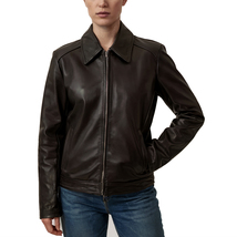 Kate Women Black Collar Genuine Leather Jacket - $368.14 CAD