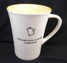 Starbucks Percolator coffee mug white with yellow interior 2006 12 oz - £7.82 GBP