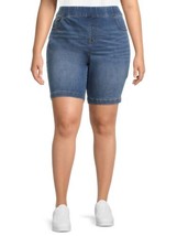 Terra &amp; Sky Women&#39;s Pull On Denim Bermuda Shorts Medium Wash  24W-26W 3X  - $14.99