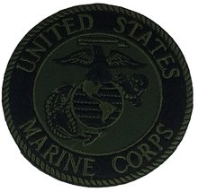 Marine Corps Seal With Eagle, Globe And Anchor Round Patch - Od Green - Veteran - £4.70 GBP