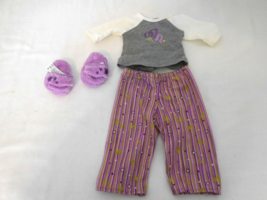 American Girl Doll McKenna pajamas Slippers Top and Bottom - $21.78