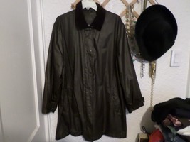 DKNY Classic Women&#39;s Corduroy Collar Water Resistant Coat Sz L - $39.60