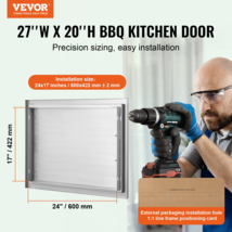 27x20&quot; BBQ Access Door Stainless Steel Single Door w/ Handle for Outdoor... - $99.99