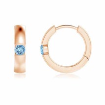 Natural Aquamarine Hoops Earrings for Women in 14K Gold (Grade-AAAA , 2.... - £669.71 GBP