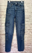 American Eagle Womens Super High-Rise Baggy Straight Cargo Jeans Size 000 - $55.00
