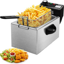 3.2 Qt Electric Deep Fat Fryer for Home Use, Stainless Steel Countertop ... - $190.76