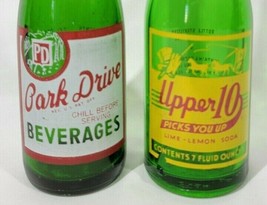 2 Vtg Bottles Park Drive Beverages &amp; Upper 10 Beverages Picks You Up Gre... - $17.08