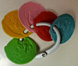 Vintage 1984 Disney Babies Teething Toy New Old Stock Key Ring 5 Colors U166 - £10.04 GBP