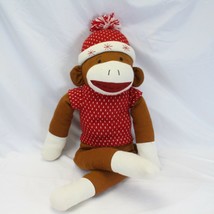 Dan Dee Jumbo Sock Monkey Christmas Stuffed Animal Pillow Plush 36 Inches - £33.59 GBP