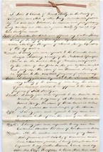 John G Clark Hand Written &amp; Sealed Will 1853 Burlington County New Jersey  - $47.52
