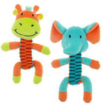 Dog Chew Toys Ballistic Twist Safari Pals Squeaker 7&quot; Choose Elephant or Giraffe - £10.35 GBP