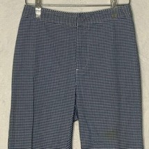 Vintage Liz Claiborne Blue Gingham Crop Pants Womens 4 Zipper Stretch  - $23.17