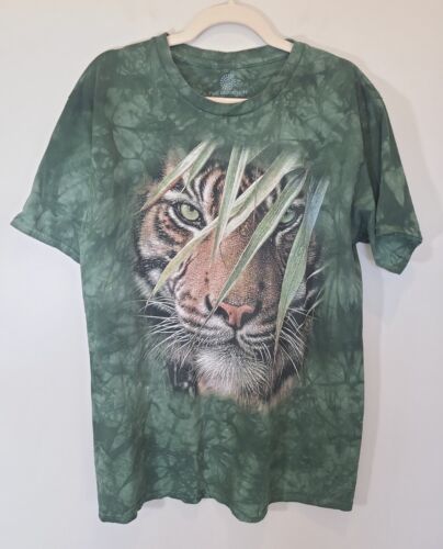 The Mountain Shirt Large Green Tie Dye Tiger Tigers 3D Tees 2013 - $18.95