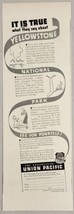 1937 Print Ad Union Pacific Railroad Overland Route Yellowstone National Park - £12.47 GBP