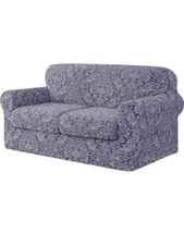 Subrtex Medium 3 PC Jacquard Sofa Slipcover for Soft Couch &amp; Seat Grayis... - £26.37 GBP