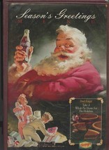 Denny&#39;s 14 Page Menu Santa Claus Coca Cola Seasons Greetings 1996 Christmas - $47.52