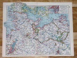 1928 Original Vintage Map Of Mecklenburg SCHLESWIG-HOLSTEIN / Germany - £13.66 GBP