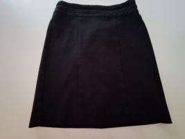 CAbi short black Washable Rayon blend Knit Skirt Size 4 Waist 30&quot; x Length 19.5&quot; - £7.74 GBP
