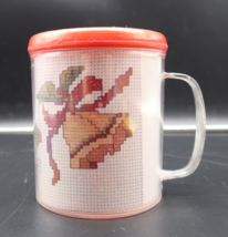 Vintage Cross-Stitch Winter Christmas Santa Bells Holiday Mug NOS Unique - $278.01 MXN