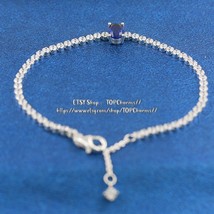 2021 Winter Release 925 Sterling Silver Sparkling Blue Pave Tennis Bracelet  - £19.65 GBP