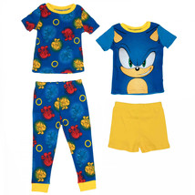 Sonic The Hedgehog with Tails and Knuckles 4-Piece Toddler Pajama Set Blue - £28.17 GBP