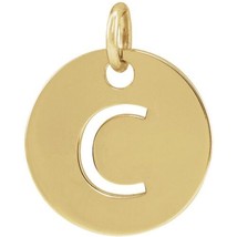 Precious Stars 18K Yellow Gold-Plated Sterling Silver Initial C Disc Pendant - £22.45 GBP