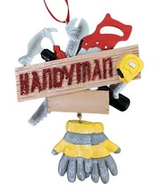 Kurt Adler Handyman Ornament Saw hammer wrench gloves tape  Multi color 4in - $9.51