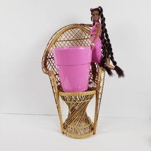 Vintage Wicker Peacock Fan Back Rattan Chair 16 in for Dolls Bears Plant Stand - £18.68 GBP