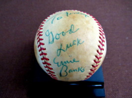 Ernie Banks Chicago Cubs Hof Signed Auto Vintage Minor League Gu Baseball Jsa - £197.83 GBP