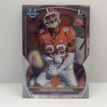 2022 Bowman Chrome University Football Trenton Simpson Base #45 Clemson Tigers - £1.57 GBP